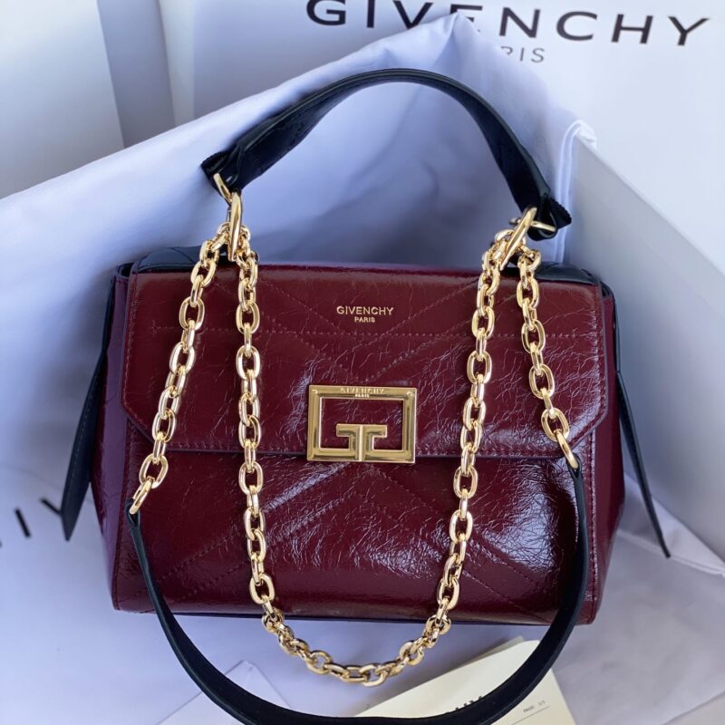 Givenchy纪梵希亮面褶皱牛皮手袋9404