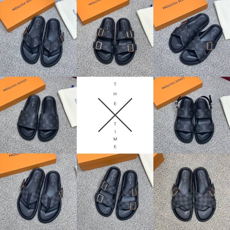 LV/路易威登 采用经典的PVC与黑色鞋底男士凉鞋