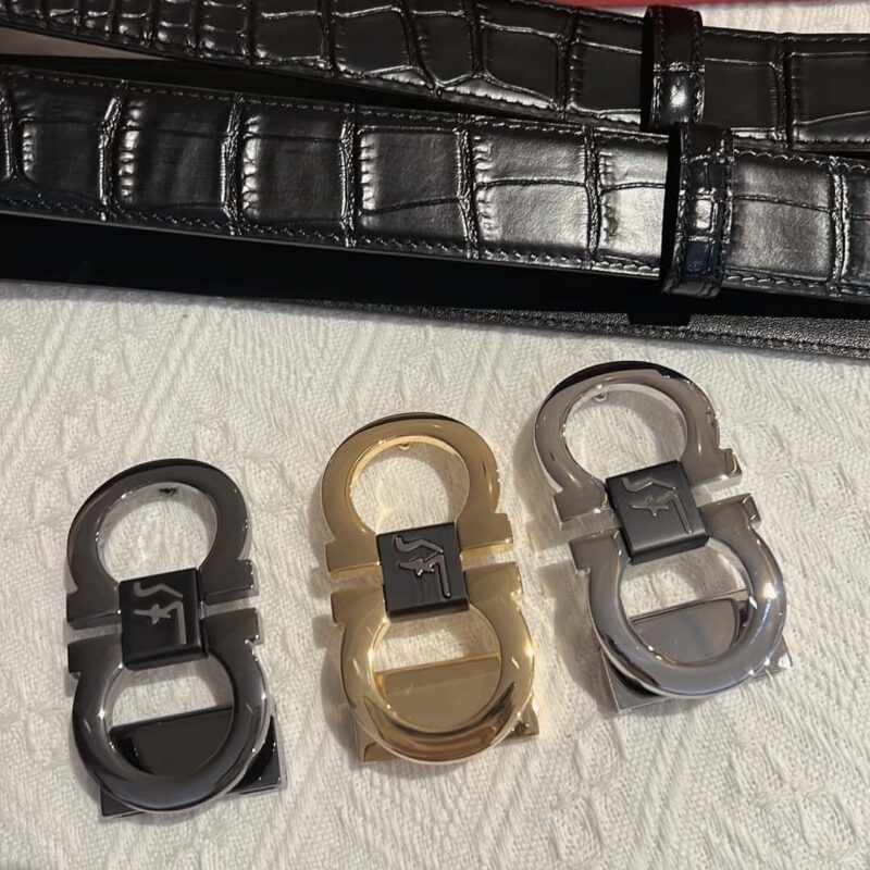 Ferragamo菲拉格慕 精致8字金属扣男士3.8cm腰带