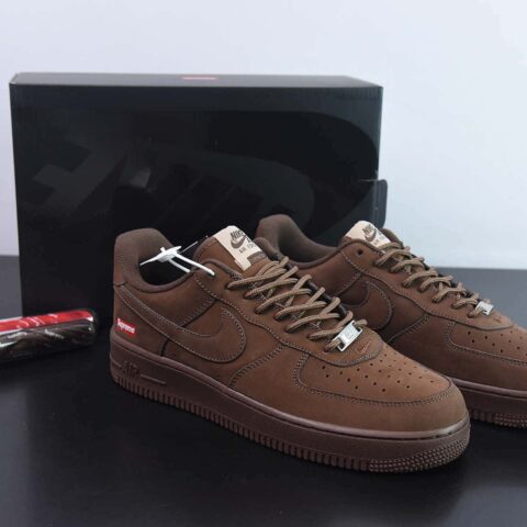 Nk Air Force 1 Low x Supreme 深棕摩卡 SUP联名 空军一号低帮休闲板鞋 货号:CU9225-200