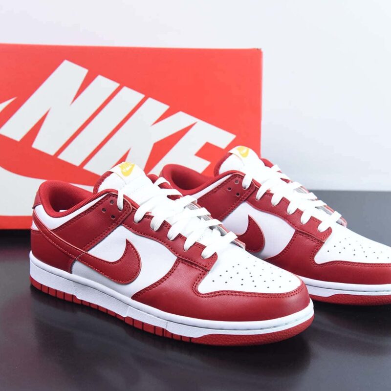 Nike SB Dunk Low"Gym Red"扣篮系列低帮休闲运动滑板板鞋“白红金字”货号:DD1391-602