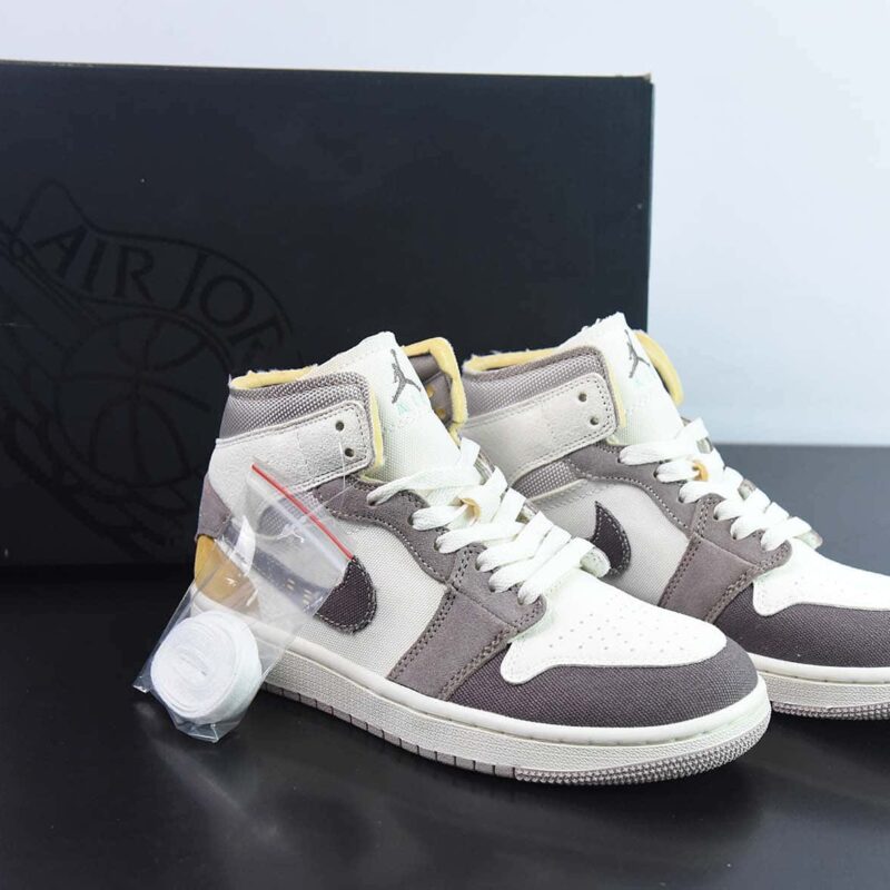 NK Air Jordan 1 Mid "Craft Sail" AJ1 乔1褐灰色 中邦篮球鞋 货号:DM9652-102