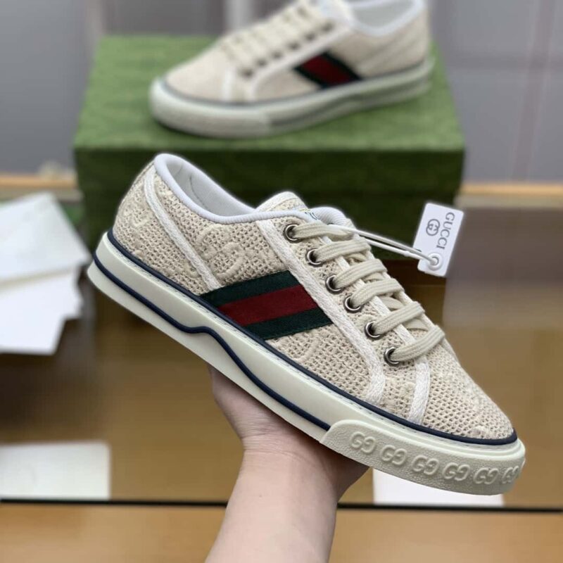 Gucci古驰 采用GG刺绣棉钩织布【G家1977男女款帆布鞋 】