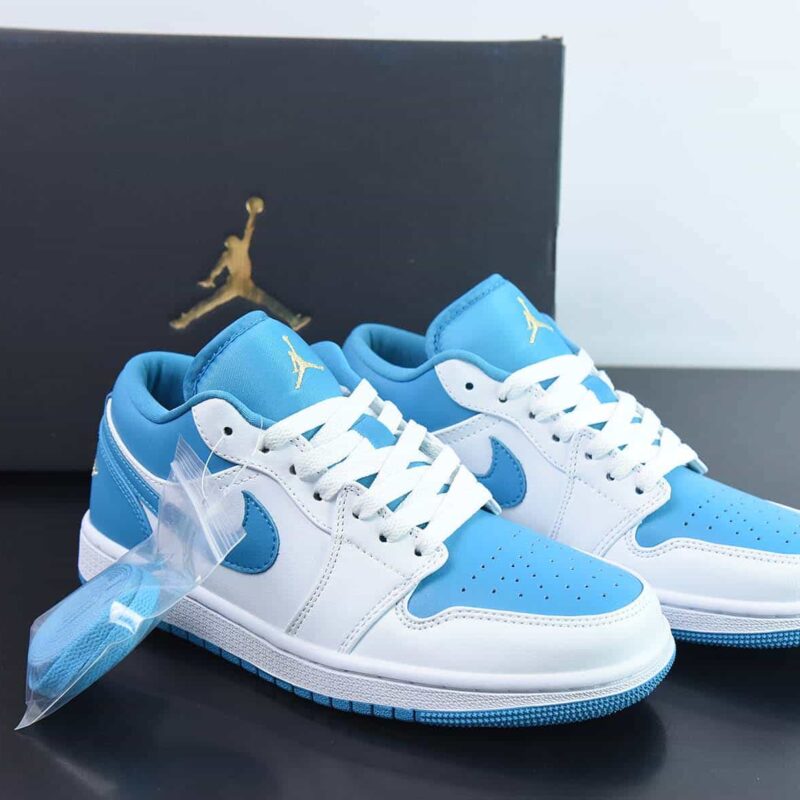 NK Air Jordan 1 Low "Aquatone" 乔1蓝白色 低帮文化休闲板鞋 货号:553560-174