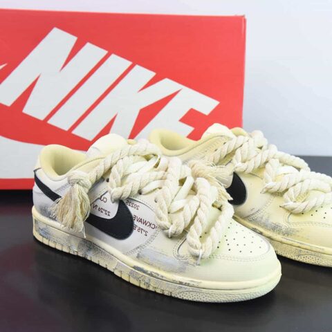 Nike Dunk Low"WhiteSail' 热浪制造 氧化做旧麻绳绑带浸染沙漠低帮板鞋DD1503-121