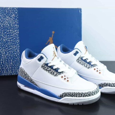 Air Jordan 3 Retro "White and True Blue" 奇才 耐磨 复古篮球鞋 白蓝 货号:CT8532-148