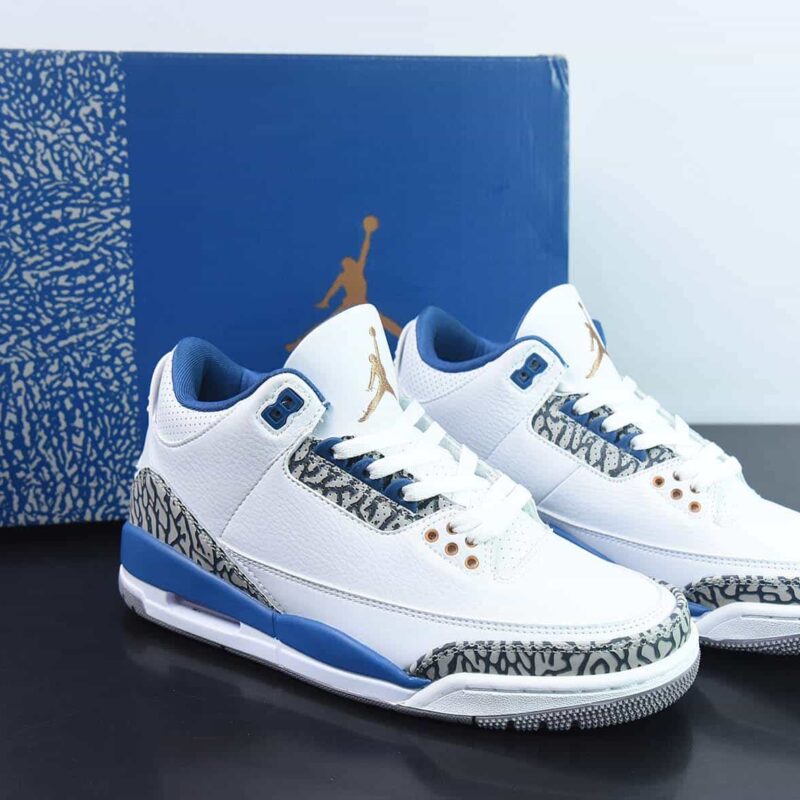 Air Jordan 3 Retro "White and True Blue" 奇才 耐磨 复古篮球鞋 白蓝 货号:CT8532-148