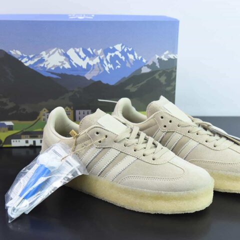 Kith x Clarks x Ad Originals 8th Street Samba "Chalk White" 桑巴舞街头系列德训风低帮复古休闲板鞋 货号:ID7298