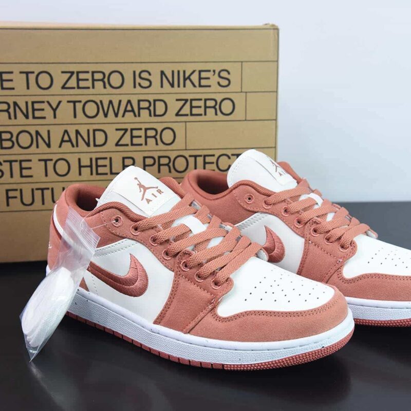 Air Jordan 1 Low AJ1 乔丹1代低帮篮球鞋/白粉 刺绣 2023年新款发售 货号:FN3722-801