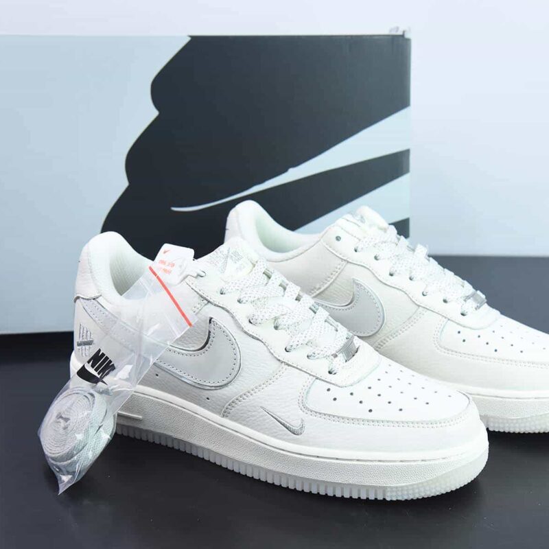 Nike Air Force 1´07 Low"Beige/Sliver"空军一号“皮革米白银五杠”低帮运动鞋货号：BS9055-730