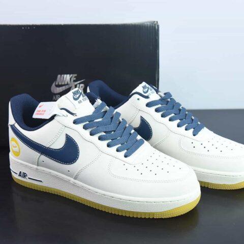 Nike Air Force 1'07 Low"Milky White/Navy/Yellow"空军一号板鞋“皮革米白海军蓝黄”货号:XC2351-033