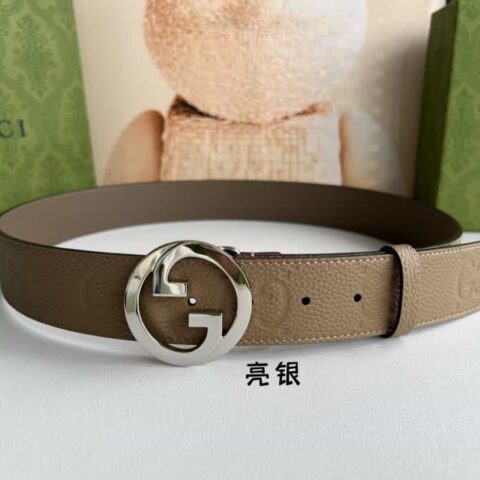 GUCCI古驰 圆形互扣式双G腰带