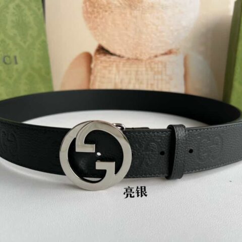 GUCCI古驰 圆形互扣式双G腰带