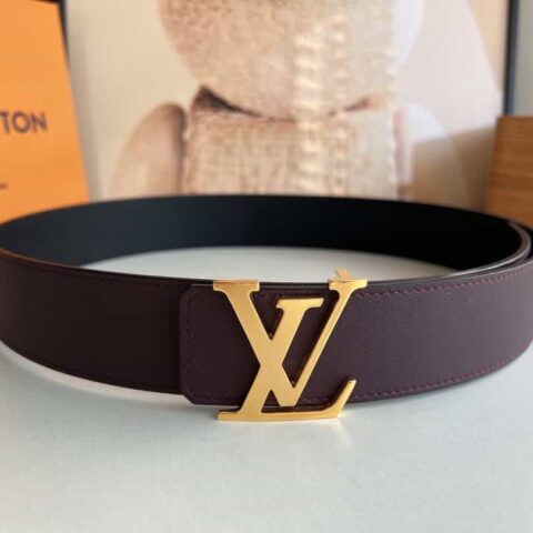 LV/路易威登 字母logo金属进口牛皮双面用男士腰带40mm