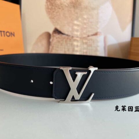 LV/路易威登 字母logo金属进口牛皮双面用男士腰带40mm