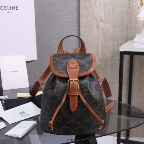 【特级品质 全钢五金】 CELIN新品系列|FOLCO TRIOMPHE CANVAS迷你小背包编号:197662CAS.04LU