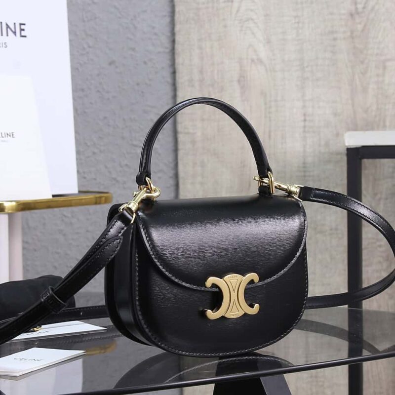 【特级品质 全钢五金】 早春新品 Mini Besace凯旋门包 LISA同款凯旋门黑金mini马鞍包型号:101063