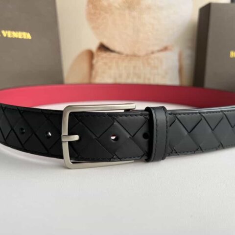 BV保碟家 纯手工头层牛皮编织男士3.5cm腰带
