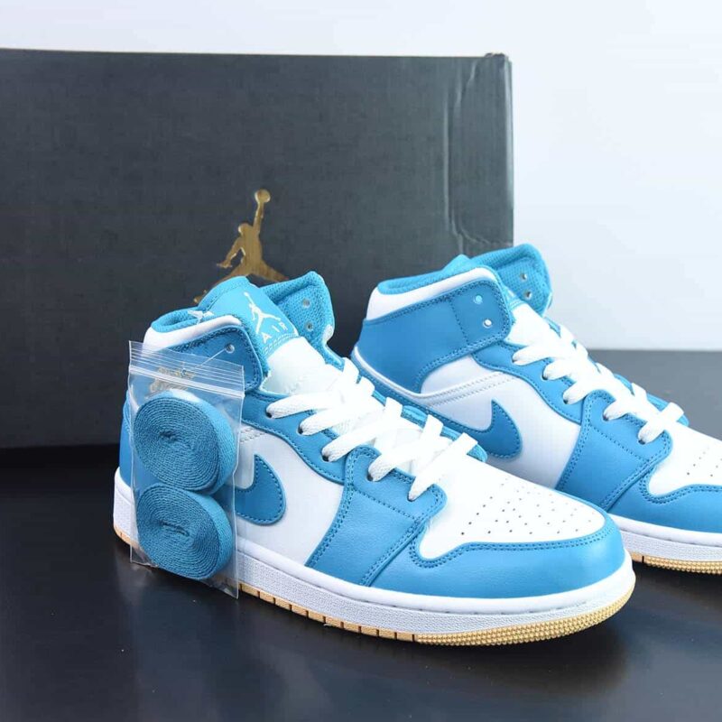 Air Jordan 1 MID AJ1中帮经典复古文化休闲运动篮球鞋“白湖水蓝”货号:DQ8426-400