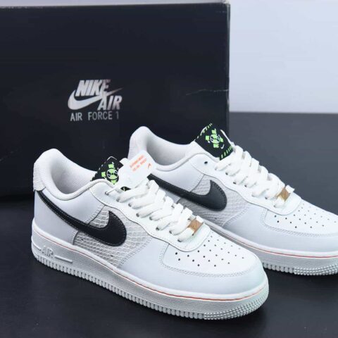 Nike Air Force 1’07 Low"Sail Snakeskin"空军一号“皮革米白蛇纹深灰”货号:FN8892-191