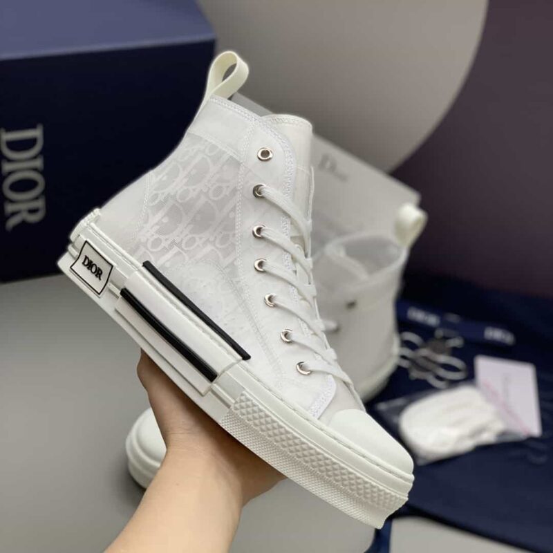 DIOR迪奥 采用黑色透明网布精心制作B23高帮鞋