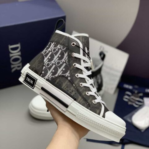 DIOR迪奥 采用黑色透明网布精心制作B23高帮鞋