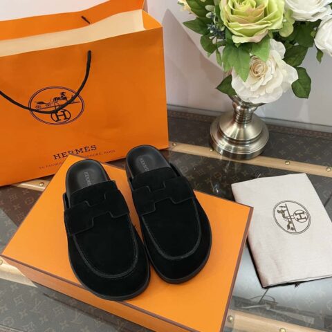 HERMES/爱马仕 𝟐𝟎𝟐𝟑穆勒半拖勃肯鞋