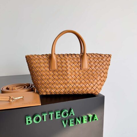 BV Mini Cabat限量款迷你菜篮子 BAG 型号;709464 浅棕色
