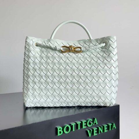 BV Bottega Veneta2023新款Andiamo编织手袋 中号 款号:743572 冰蓝色