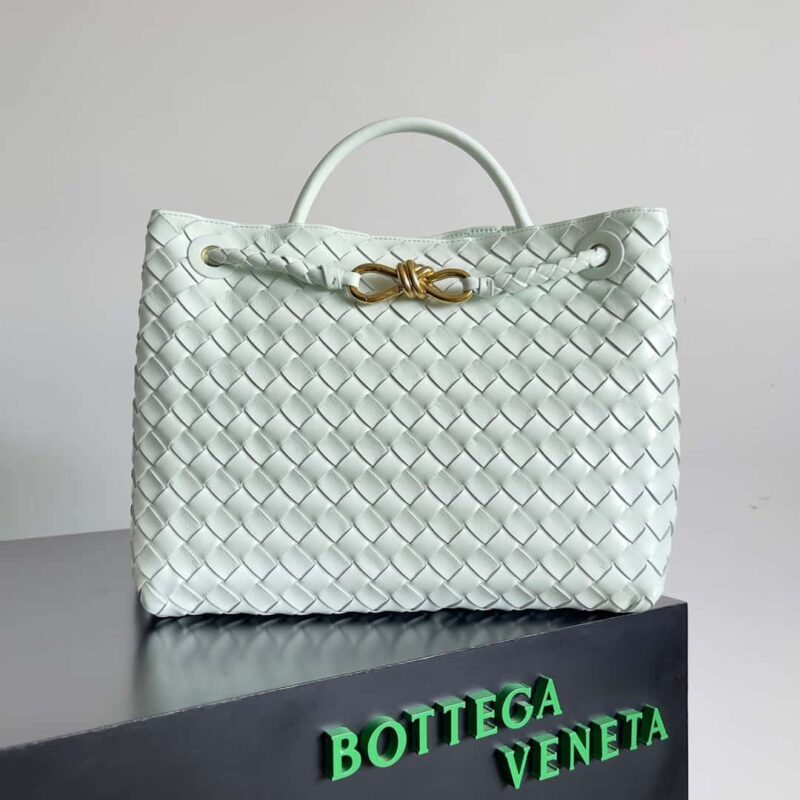 BV Bottega Veneta2023新款Andiamo编织手袋 中号 款号:743572 冰蓝色