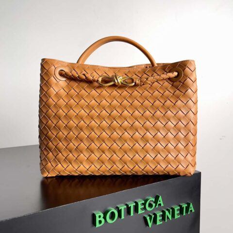 BV Bottega Veneta2023新款Andiamo编织手袋 中号 款号:743572 浅棕色