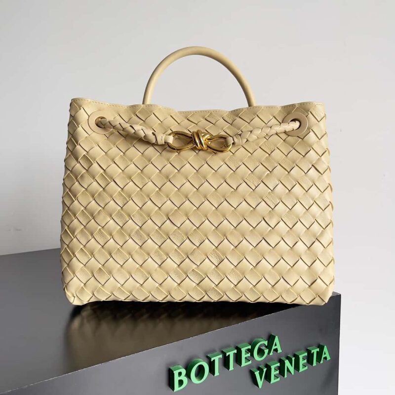 BV Bottega Veneta2023新款Andiamo编织手袋 中号 款号:743572 燕麦色