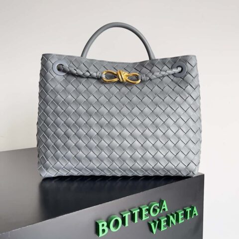 BV Bottega Veneta2023新款Andiamo编织手袋 中号 款号:743572 灰色