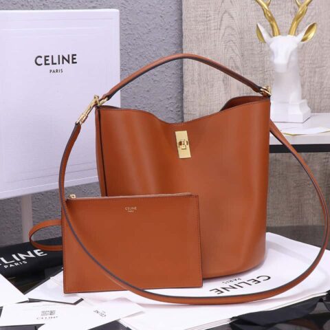【特级品质 全钢五金】 CELINE Bucket 16 小牛皮水桶包 编号:195573