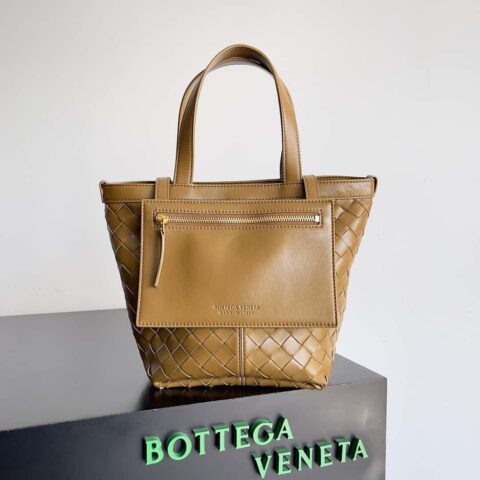 BV 早秋新款tote Intrecciato编织托特手袋 款号:754916 芥末绿