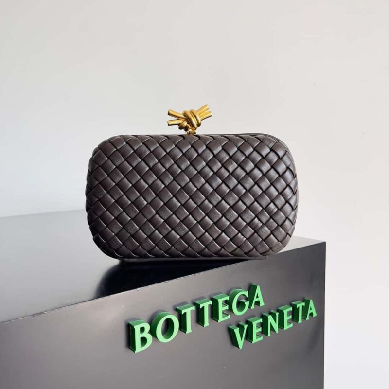 BottegaVeneta葆蝶家BV Knot |晚宴包 款号:717622 巧克力色
