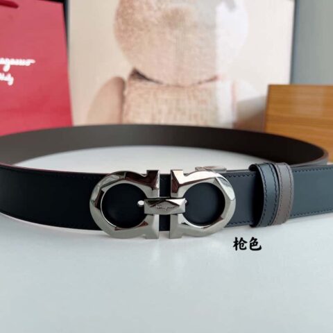 Ferragamo菲拉格慕   头层小牛皮男士3.5cm腰带