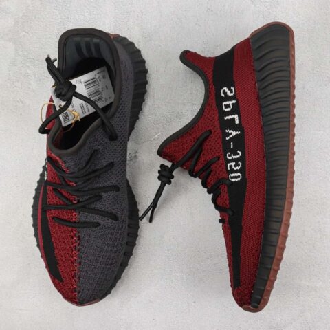 阿迪 椰子350 V2 货号:RH7337 黑酒红色运动鞋 Adidas Yeezy Boost 350 V2