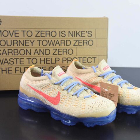 Nike Air Vapormax2023 FK 全掌长气垫 缓震跑步鞋“芝麻黄蓝紫红钩”货号:DV6840-200