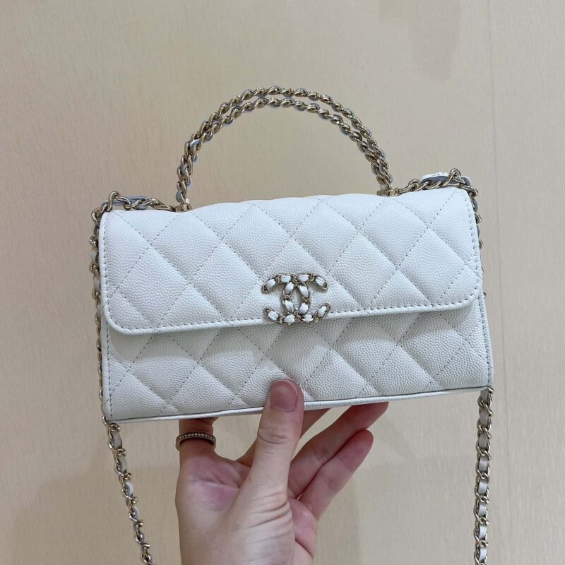 CHANEL 23P 春夏预告系列 Kelly牛皮手柄包 AP3238白色