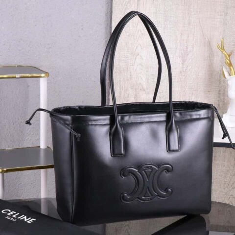 【特级品质 原厂皮质】CELINE|CABAS TRIOMPHE光滑牛皮革抽绳包 新款法式皮质凯旋门抽绳托特包 编号:199973DU3.04LU