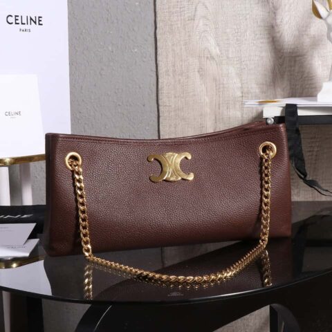 【特级品质 全钢五金】 CELIN_E23|NEWSPAPER TRIOMPHE SOFT柔软牛皮革链条包编号:114253