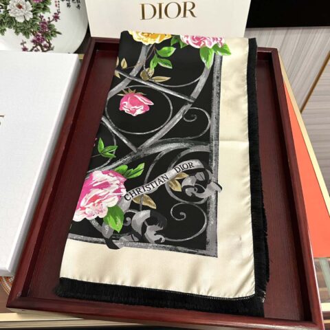 Dior迪奥城市花园100%顶级斜纹真丝方巾