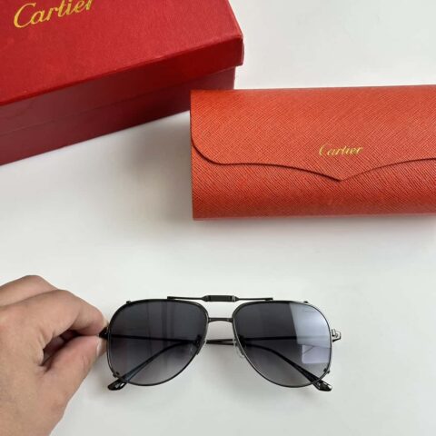 Cartier金属边框男女通用太阳眼镜卡地亚