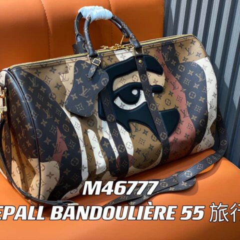 【原单精品】M46777老花(眼睛系列) 旅行袋系列 KEEPALL BANDOULIÈRE 55 旅行袋