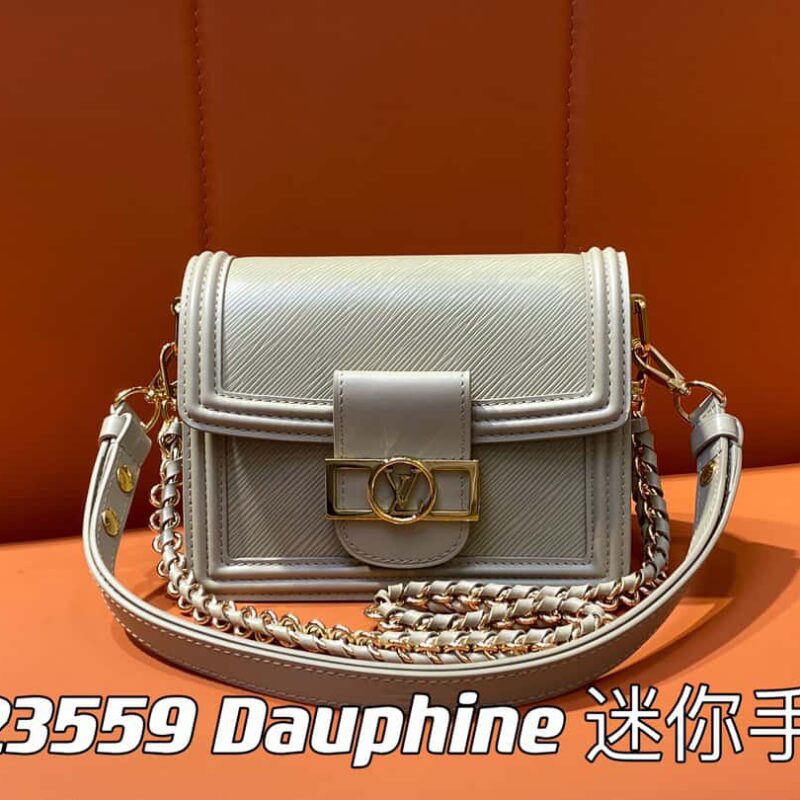 【原单精品】M23559卡其色 水波纹达芙妮系列 Dauphine 迷你手袋