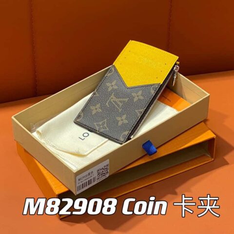【原单精品】M82908老花黄色 卡夹钱包系列 本款 Coin 卡夹 卡包