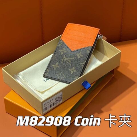 【原单精品】M82908老花橙色 卡夹钱包系列 本款 Coin 卡夹 卡包