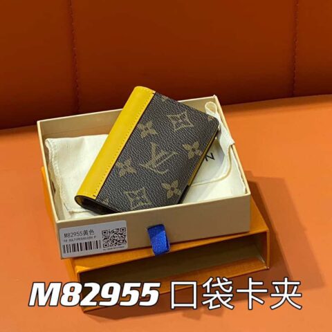【原单精品】M82955老花黄色 卡夹钱包系列 本款 Coin 卡夹 口袋卡包