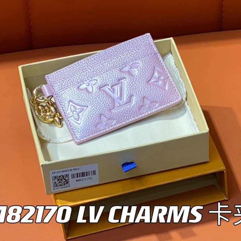 【原单精品】M82132珠光粉全皮 M82739 卡包钱包系列 LV CHARMS 卡夹